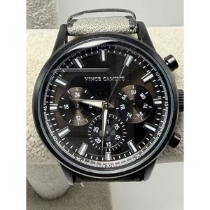 Vince Camuto VC/1106TI Mens Watch New Battery 43MM 8" Leather Band